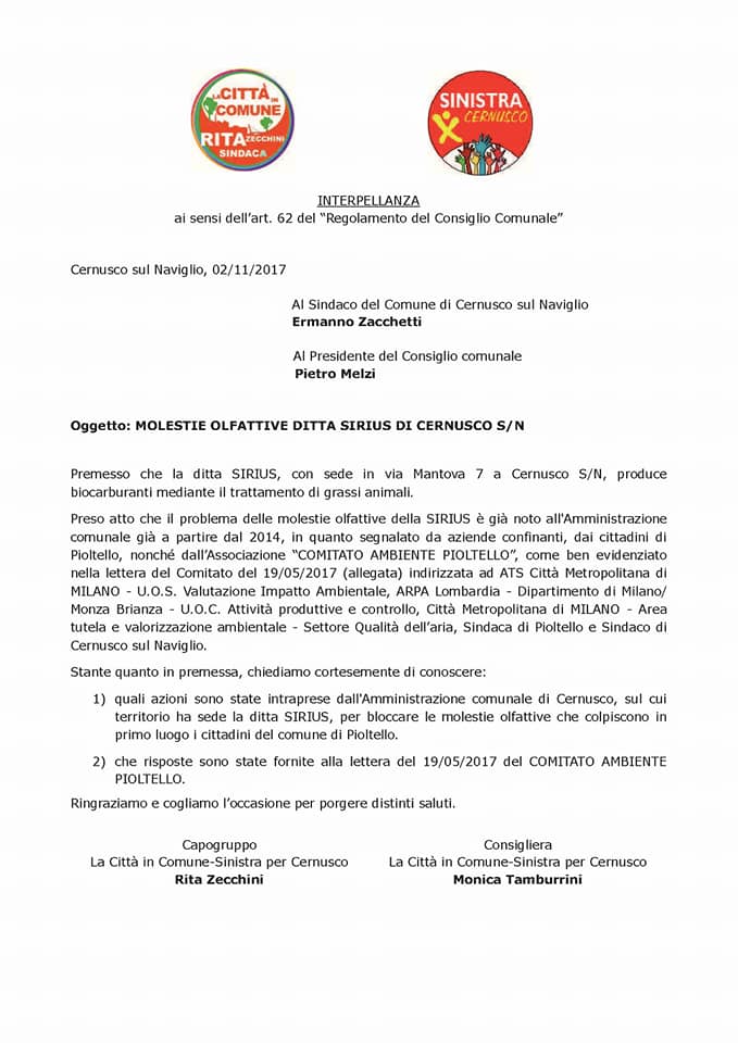 20171102 interpellanza sirius
